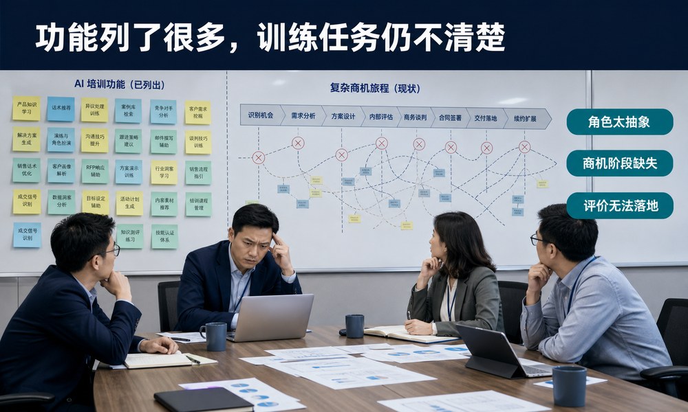 B2B企业规划AI销售训练，先画清商机链路中的角色、任务与判断点