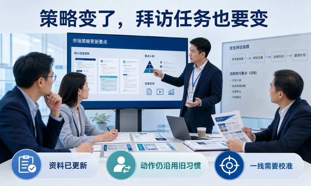 医药市场策略调整后，AI拜访训练如何同步新的医生沟通任务