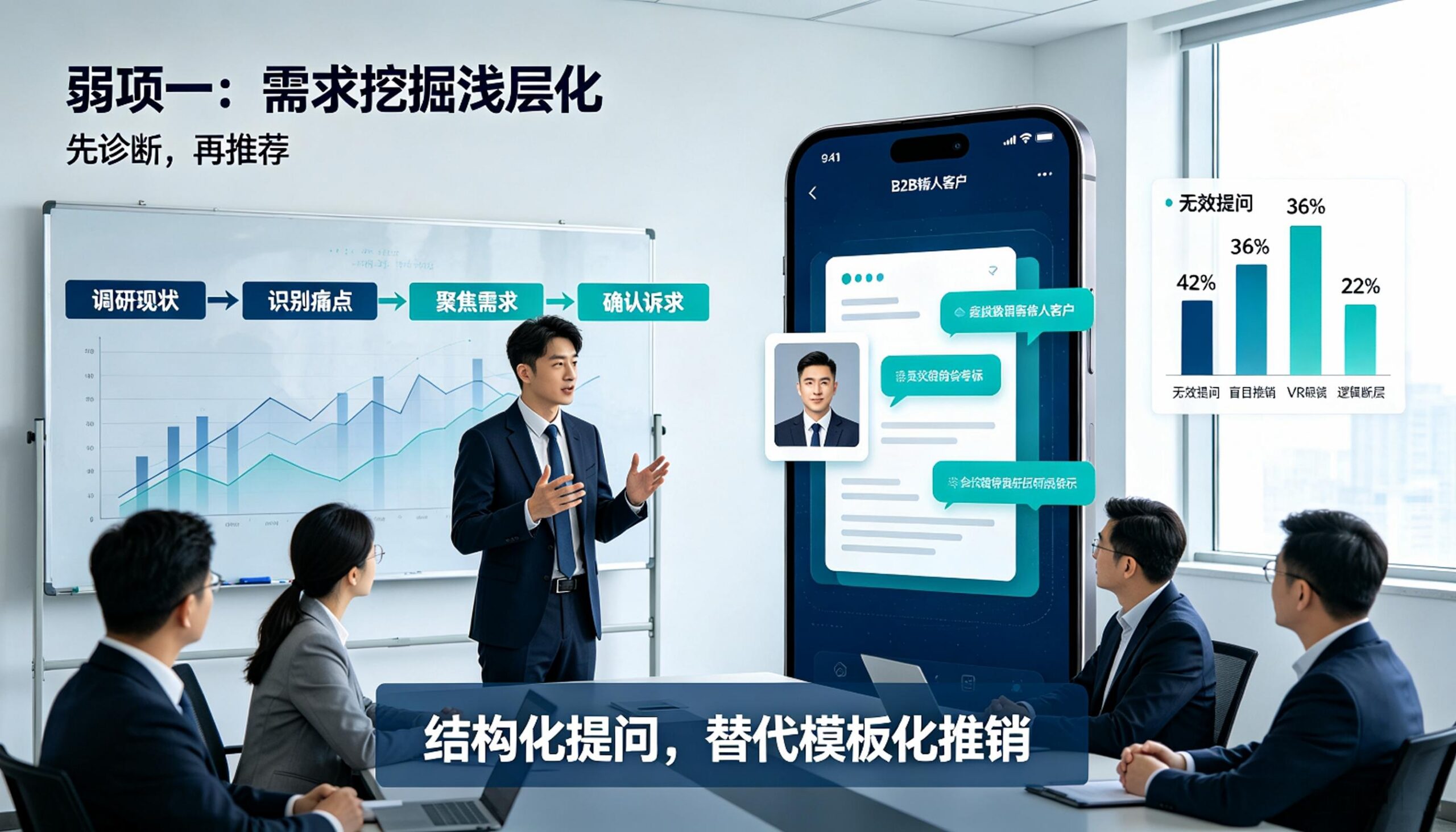 解决新人3大拓客谈判弱项，AI客户模拟实训提速B2B团队成才效率